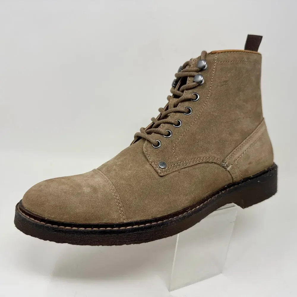 Steve Madden Ankle Boots Cap Toe Suede Brand New W/O Box Mens 9 Brown S-1539